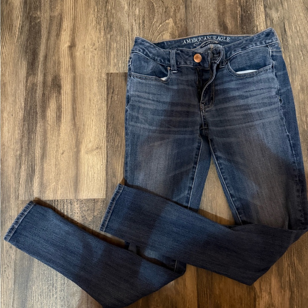 American Eagle Outfitters Women's Dark Blue Skinny Jeans